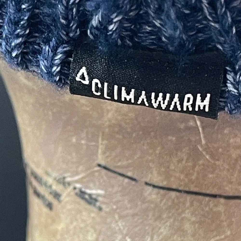Adidas Climawarm Knit Visor Beanie Blue Marl Fleece Lined Brimmed Hat Cap 1574
